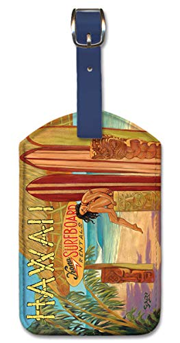 Kona Surfboards Leatherette Luggage Tag by Sharp