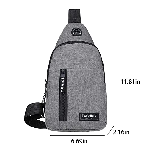 Sentmoon Gray Aviation Sling Bag, Crossbody Daypack
