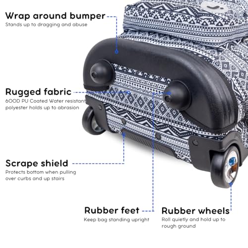 J World Sundance Rolling backpack, Tribal design
