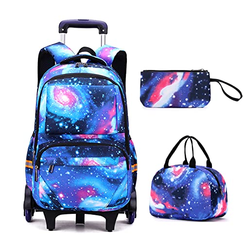 Galaxy Rolling Backpack with Matching Lunch Bag