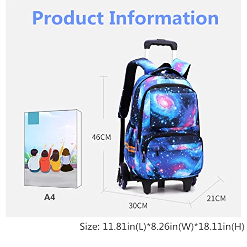 Galaxy Rolling Backpack with Matching Lunch Bag