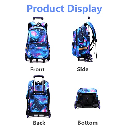 Galaxy Rolling Backpack with Matching Lunch Bag