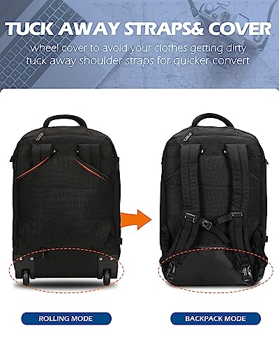 Aviation Approved Rolling Laptop Backpack for Women/Men
