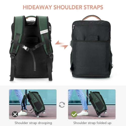 15.6" Rolling Laptop Backpack with USB Port - Green