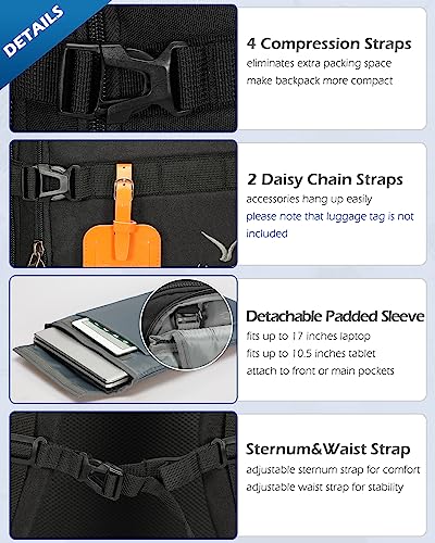 Aviation Approved Rolling Laptop Backpack for Women/Men