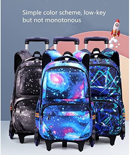 Galaxy Rolling Backpack with Matching Lunch Bag