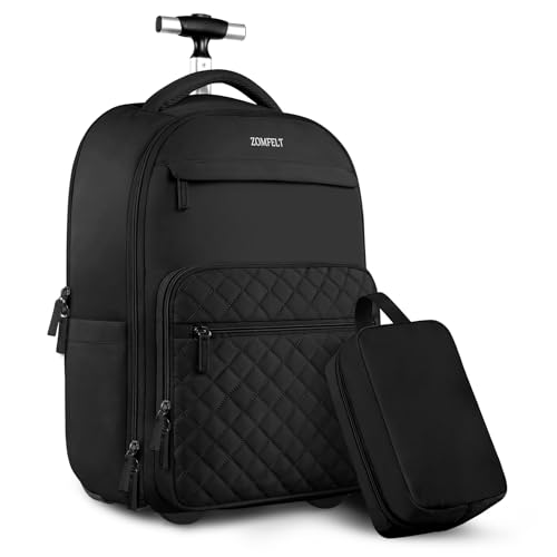 17" ZOMFELT Rolling Backpack for Aviation Travel