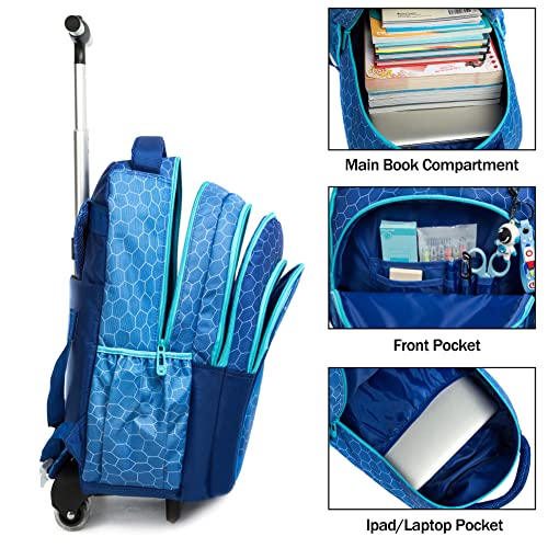 18" MOHCO Rolling Backpack with Lunch Bag & Pencil Case