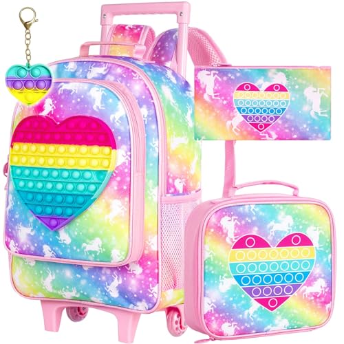 Unicorn Rolling Backpack Set for Young Aviators