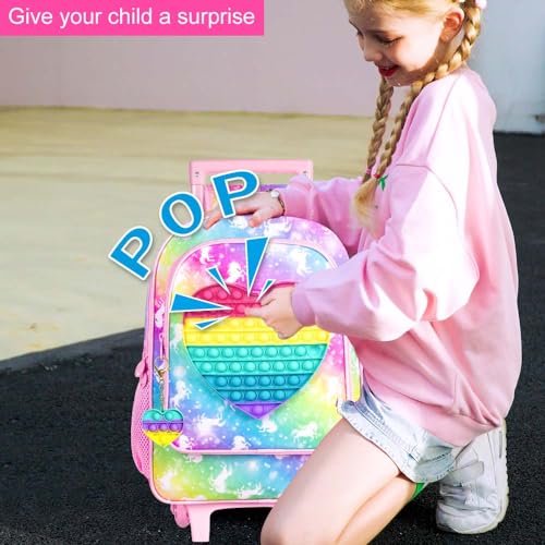 Unicorn Rolling Backpack Set for Young Aviators