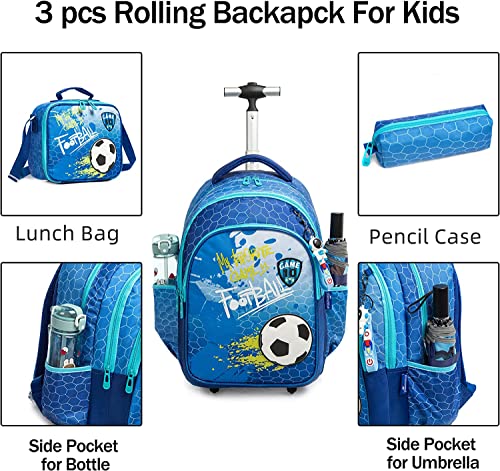 18" MOHCO Rolling Backpack with Lunch Bag & Pencil Case