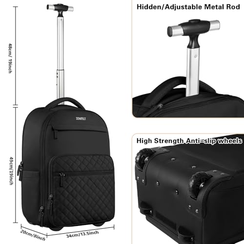 17" ZOMFELT Rolling Backpack for Aviation Travel