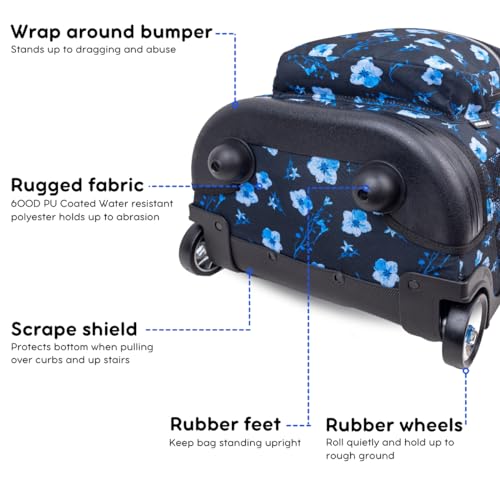 Night Bloom 18" Kids Rolling Backpack for Aviation