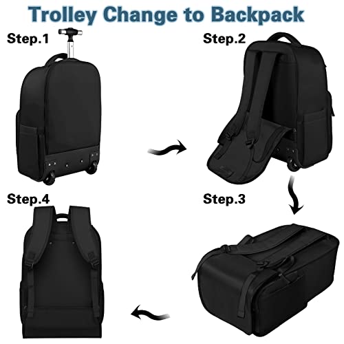 17" ZOMFELT Rolling Backpack for Aviation Travel