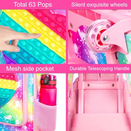 Unicorn Rolling Backpack Set for Young Aviators