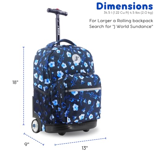 Night Bloom 18" Kids Rolling Backpack for Aviation