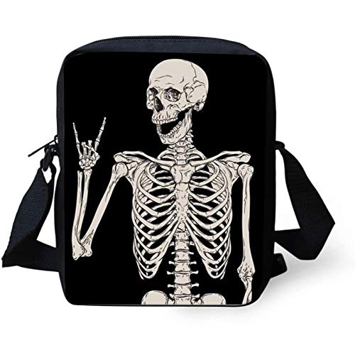 Skull Print Crossbody Backpack for Teen Aviation Enthusiasts