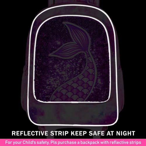 Girls' Mermaid Sequin Rolling Backpack with Roller Wheels