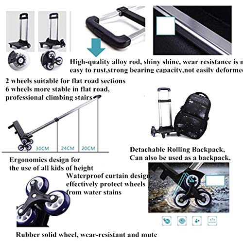 Elementary Galaxy Rolling Backpack for Kids in Aviation