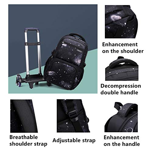Elementary Galaxy Rolling Backpack for Kids in Aviation