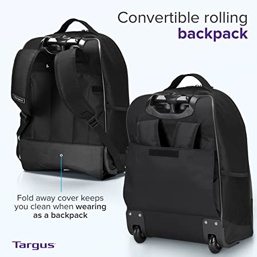 Compact Rolling Backpack for Aviation, Black