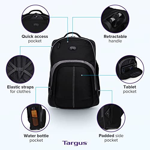 Compact Rolling Backpack for Aviation, Black