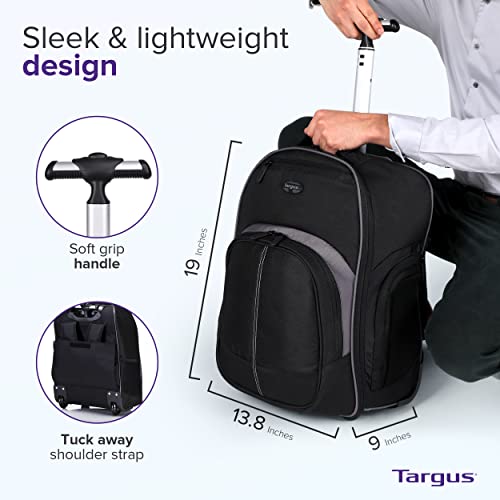 Compact Rolling Backpack for Aviation, Black