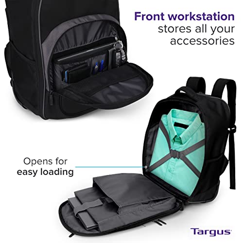 Compact Rolling Backpack for Aviation, Black