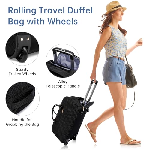 Women's Rolling Travel Duffle - Black Navigator