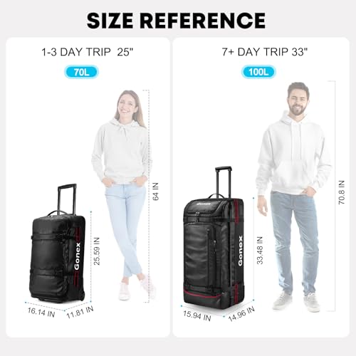 Gonex Large Rolling Duffle Bag with Wheels
