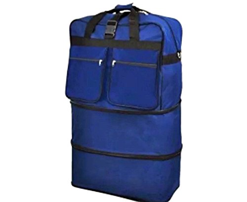40" Navy Blue Expandable Rolling Duffel Bag