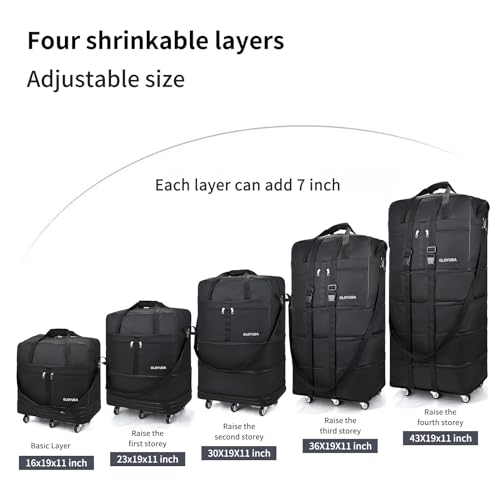 Aviation-friendly Expandable Rolling Travel Bag (Black)