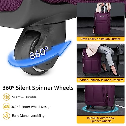 Softside Luggage Sets with Duffel Bag, Spinner Wheels