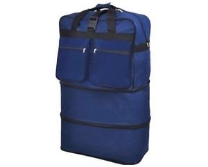 40" Navy Blue Expandable Rolling Duffel Bag
