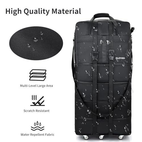 Aviation-friendly Expandable Rolling Travel Bag (Black)