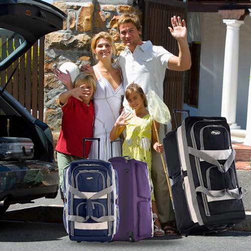 Olympia 22" U Shape Rolling Duffel Bag - Navy