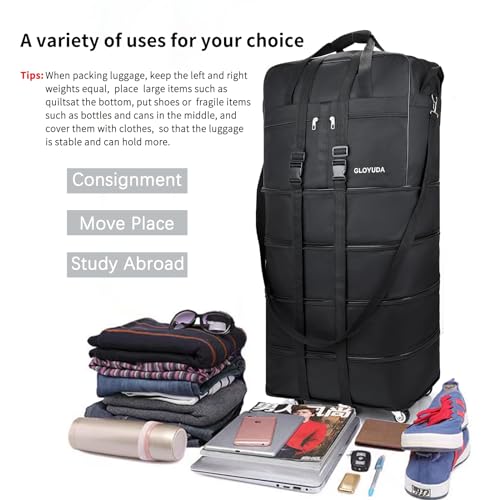 Aviation-friendly Expandable Rolling Travel Bag (Black)