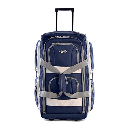 Olympia 22" U Shape Rolling Duffel Bag - Navy