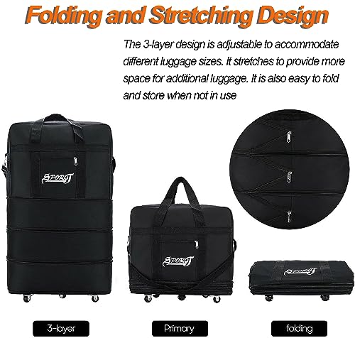 32'' Expandable Rolling Duffle Bag, Waterproof Aviation Luggage