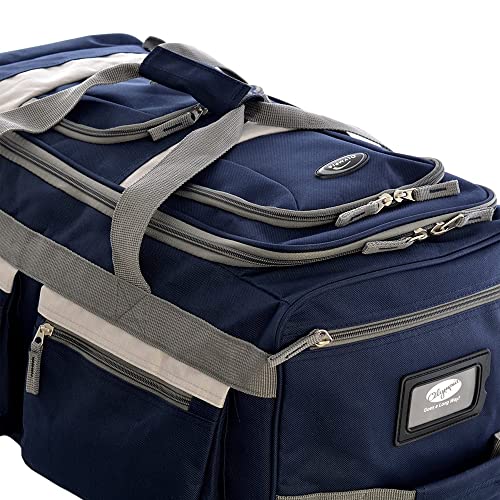 Olympia 22" U Shape Rolling Duffel Bag - Navy