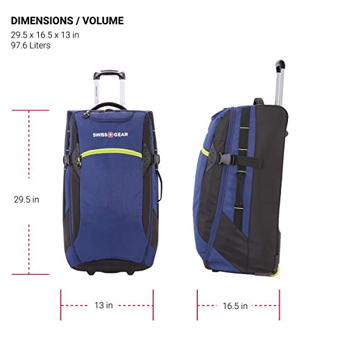 SwissGear Extra Large Rolling Duffel Bag Blue/Green