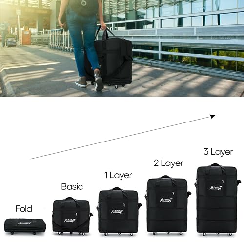 32'' Expandable Rolling Duffle Bag, Waterproof Aviation Luggage