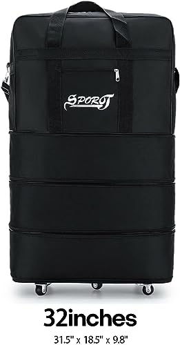 32'' Expandable Rolling Duffle Bag, Waterproof Aviation Luggage