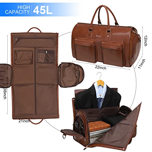 Aviation Travel Bag: Stylish Leather Suit Carrier