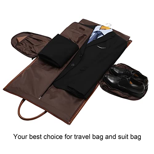 Aviation Travel Bag: Stylish Leather Suit Carrier