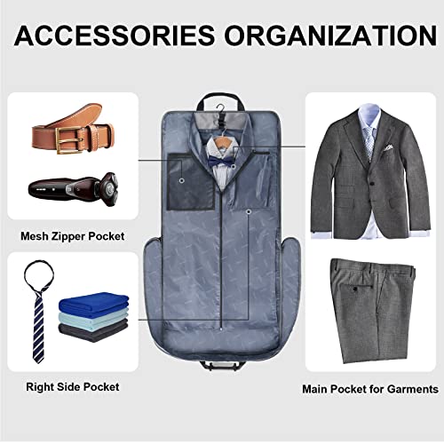 Mancro Travel Garment Bags, Waterproof Suit Carrier - Grey