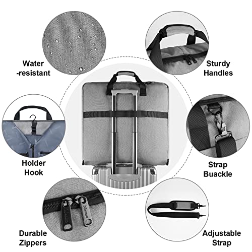 Mancro Travel Garment Bags, Waterproof Suit Carrier - Grey