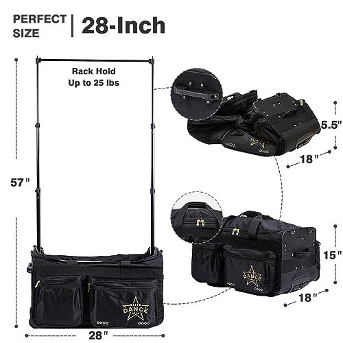 Aviation-Themed Dance Bag with Wheels, 28 Inch