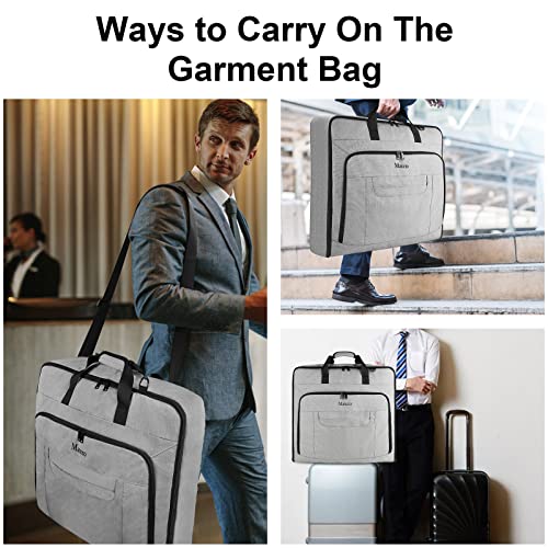 Mancro Travel Garment Bags, Waterproof Suit Carrier - Grey