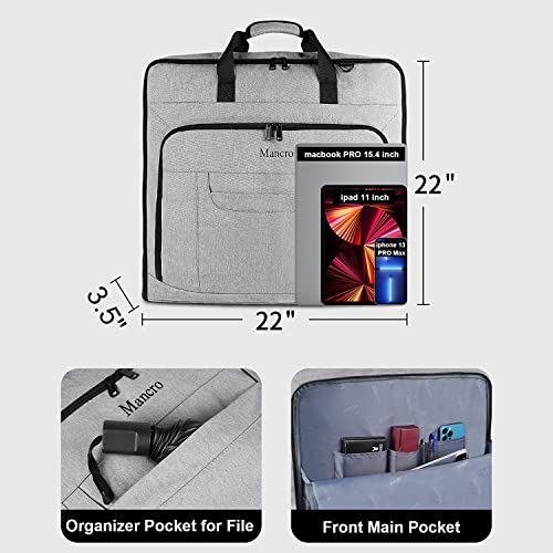 Mancro Travel Garment Bags, Waterproof Suit Carrier - Grey